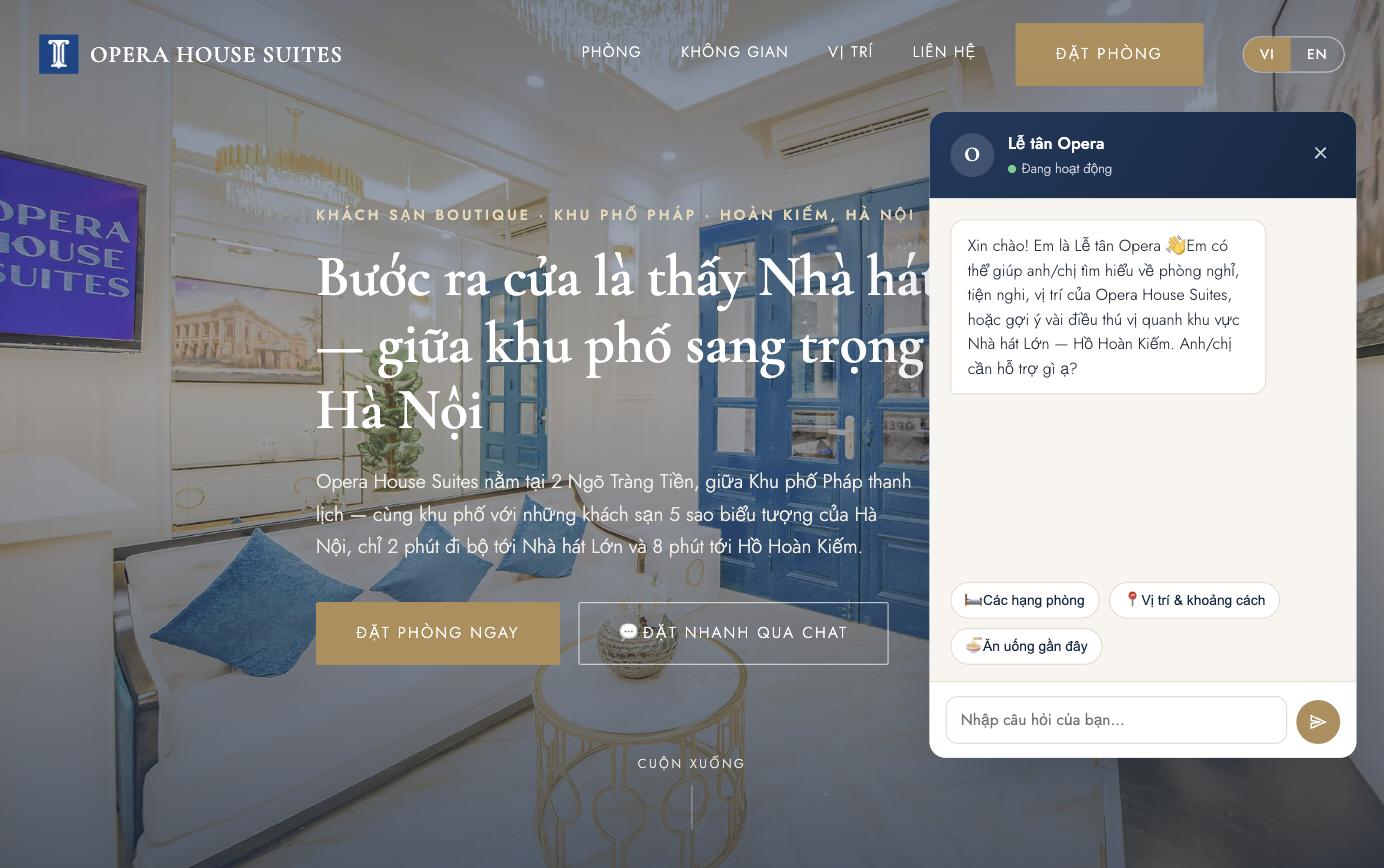 Website Opera House Suites — khách sạn boutique tại Hoàn Kiếm, Hà Nội